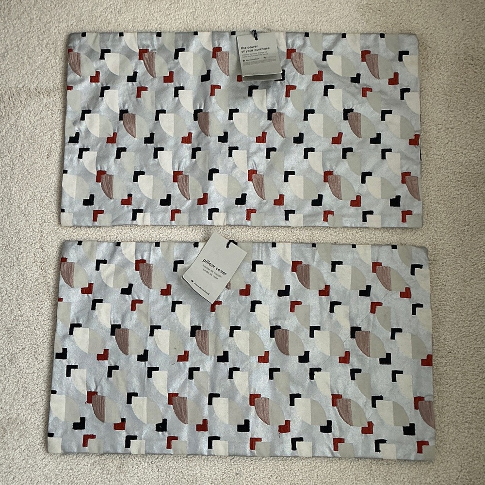 West Elm Abstract Pattern pillow cases